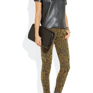 J Brand Velvet Flocked Brocade Print Skinny Jeans